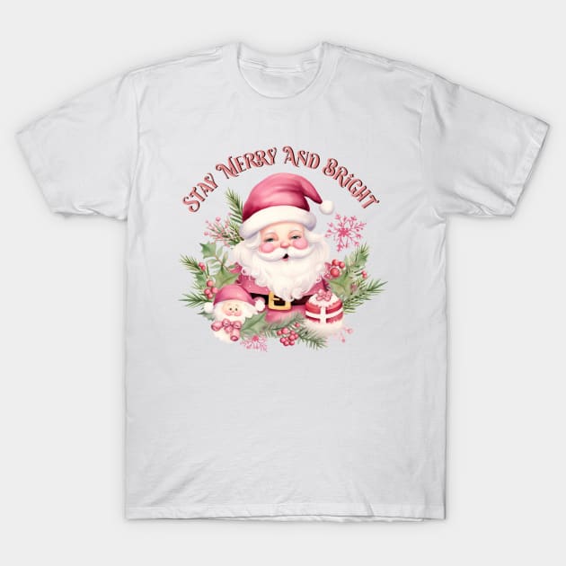 Vintage Pink Christmas Quote T-Shirt by Chromatic Fusion Studio